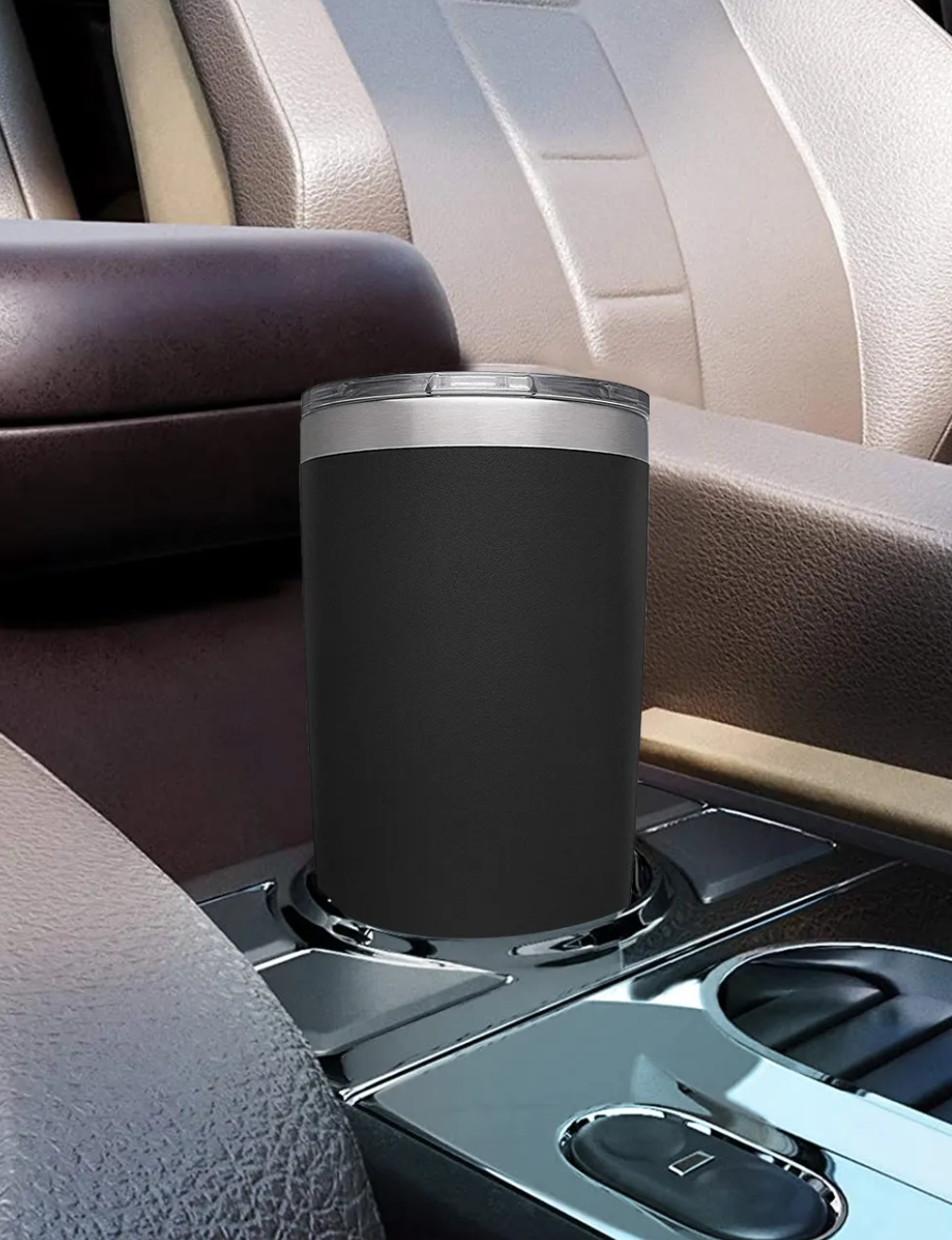 Stainless Steel Coffee Tumbler 20oz (Black Exterior) - Custom Engraved