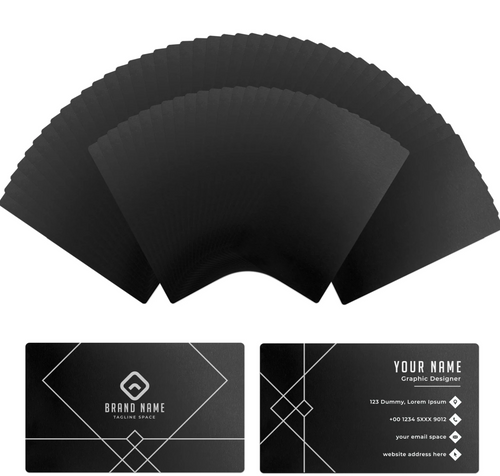 Aluminum Business Cards (100pcs) - Black - Custom Engraved