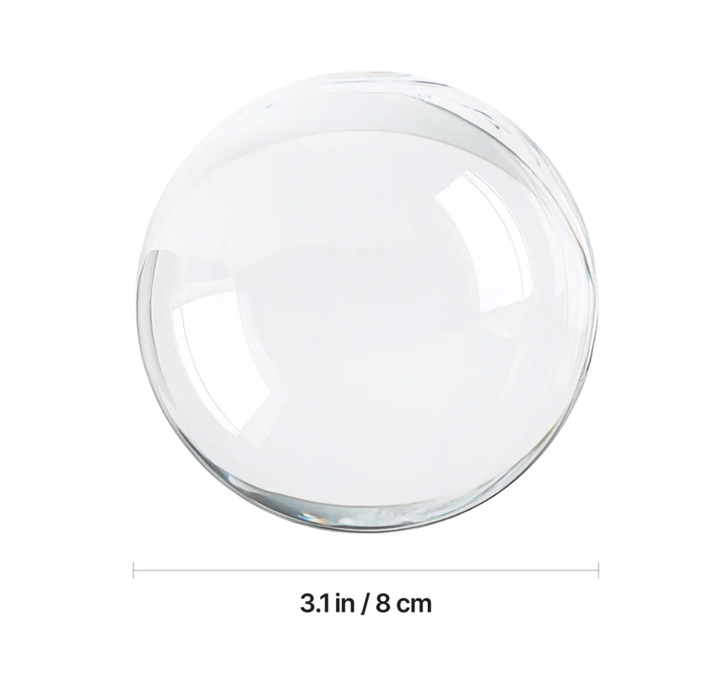 Crystal w/ LED Base - 3.1 Inch Sphere - Custom Engraved