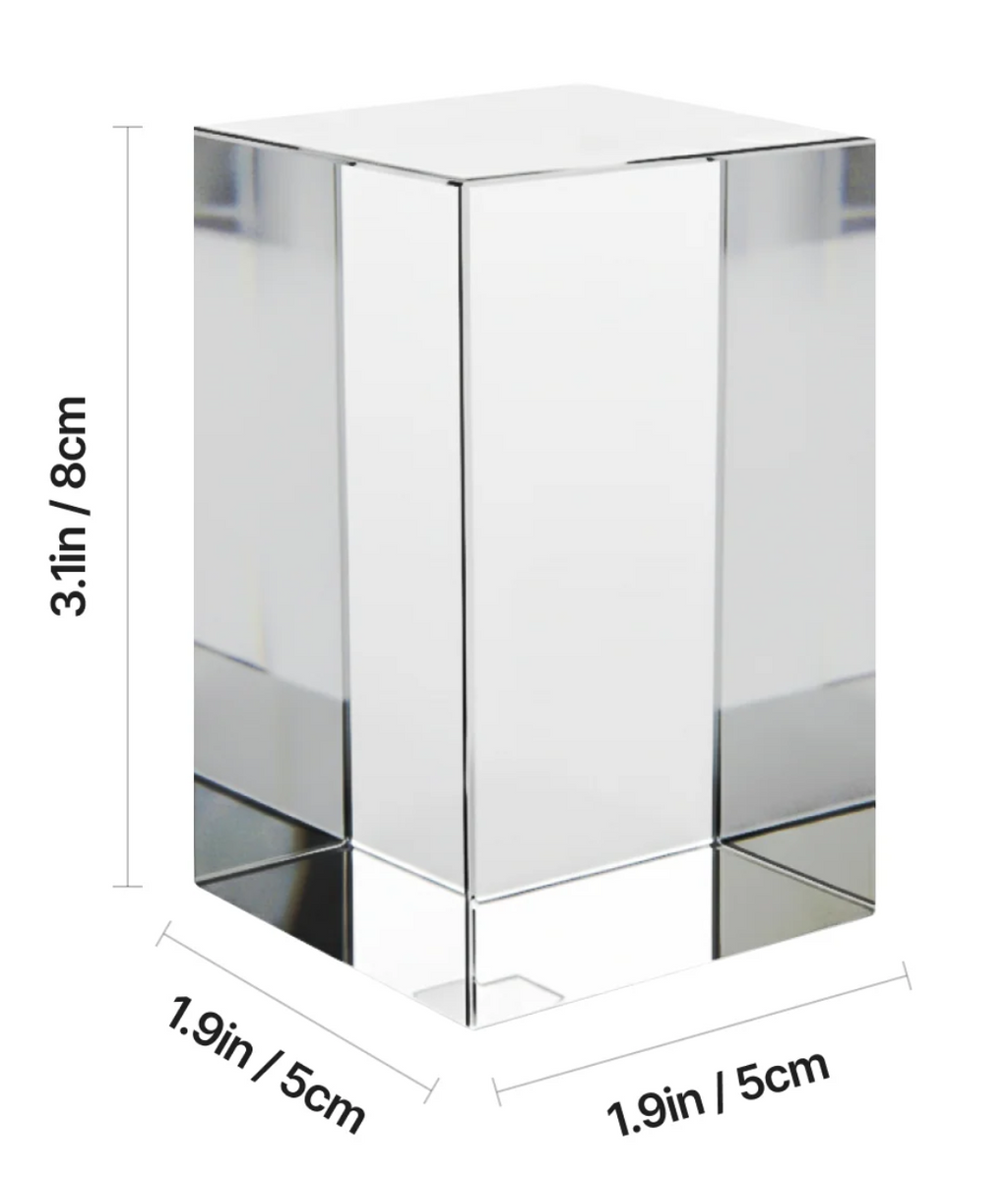 Crystal Engraving - Rectangular (1.9" W x 1.9" D x 3.1" H)