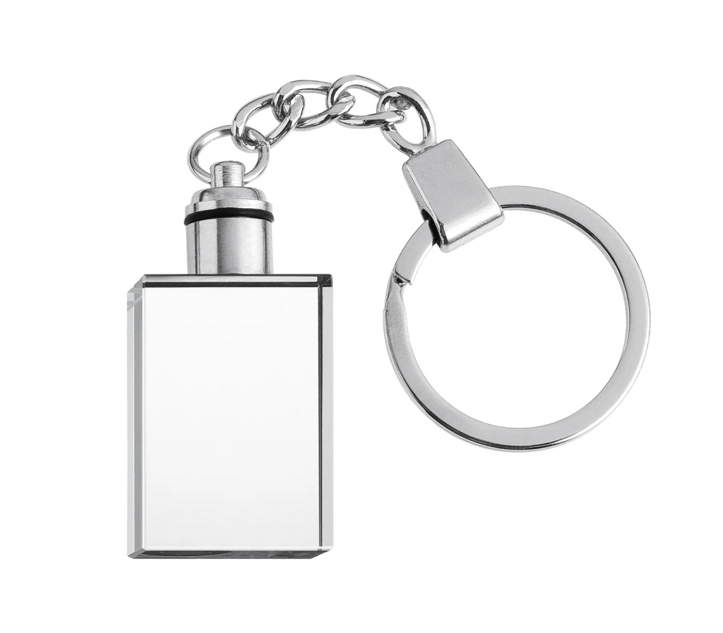 Crystal Keychain w/ LED light (0.78 in. x 0.59 in. x 1.18 in.) - Custom Engraved