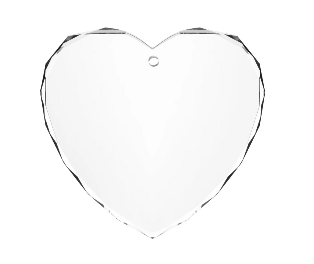 Crystal Faceted Heart-Shaped Ornament - Custom Engraved