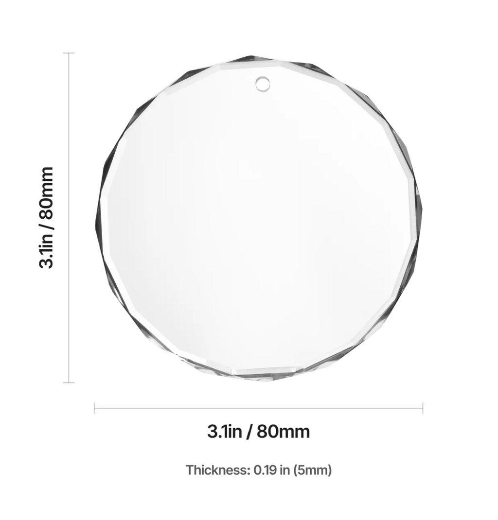 Crystal Faceted Round Ornament - Custom Engraved
