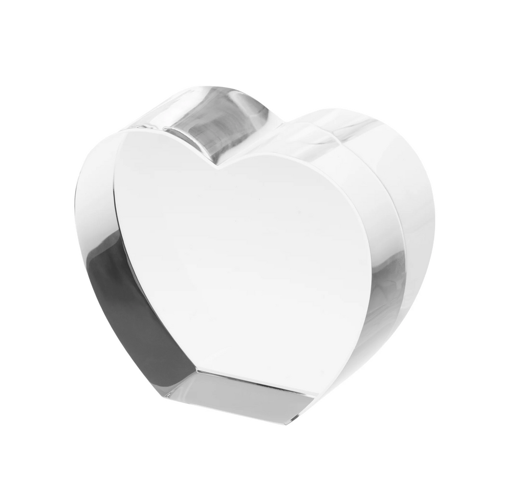 Crystal Beveled Heart-Shaped - Custom Engraved