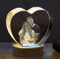 Crystal Beveled Heart-Shaped - Custom Engraved