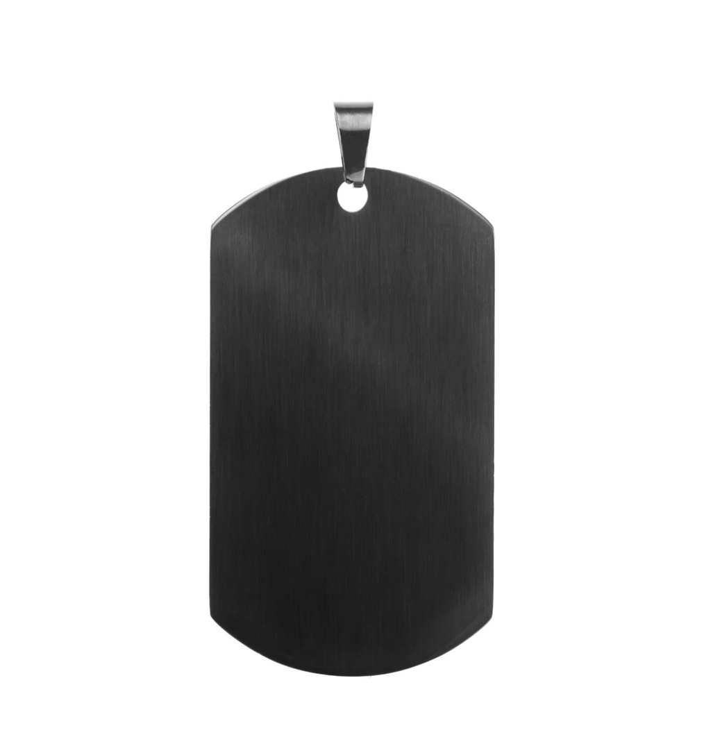 Stainless Steel Military Pendant - Black
