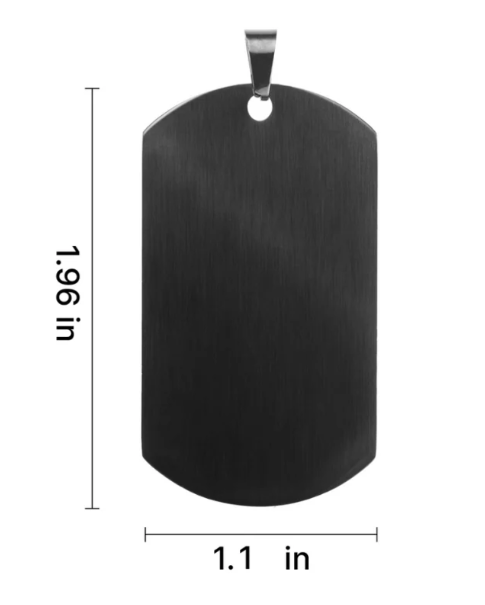Stainless Steel Military Pendant - Black