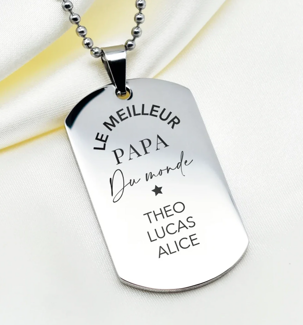 Stainless Steel Military Pendant - Silver Color