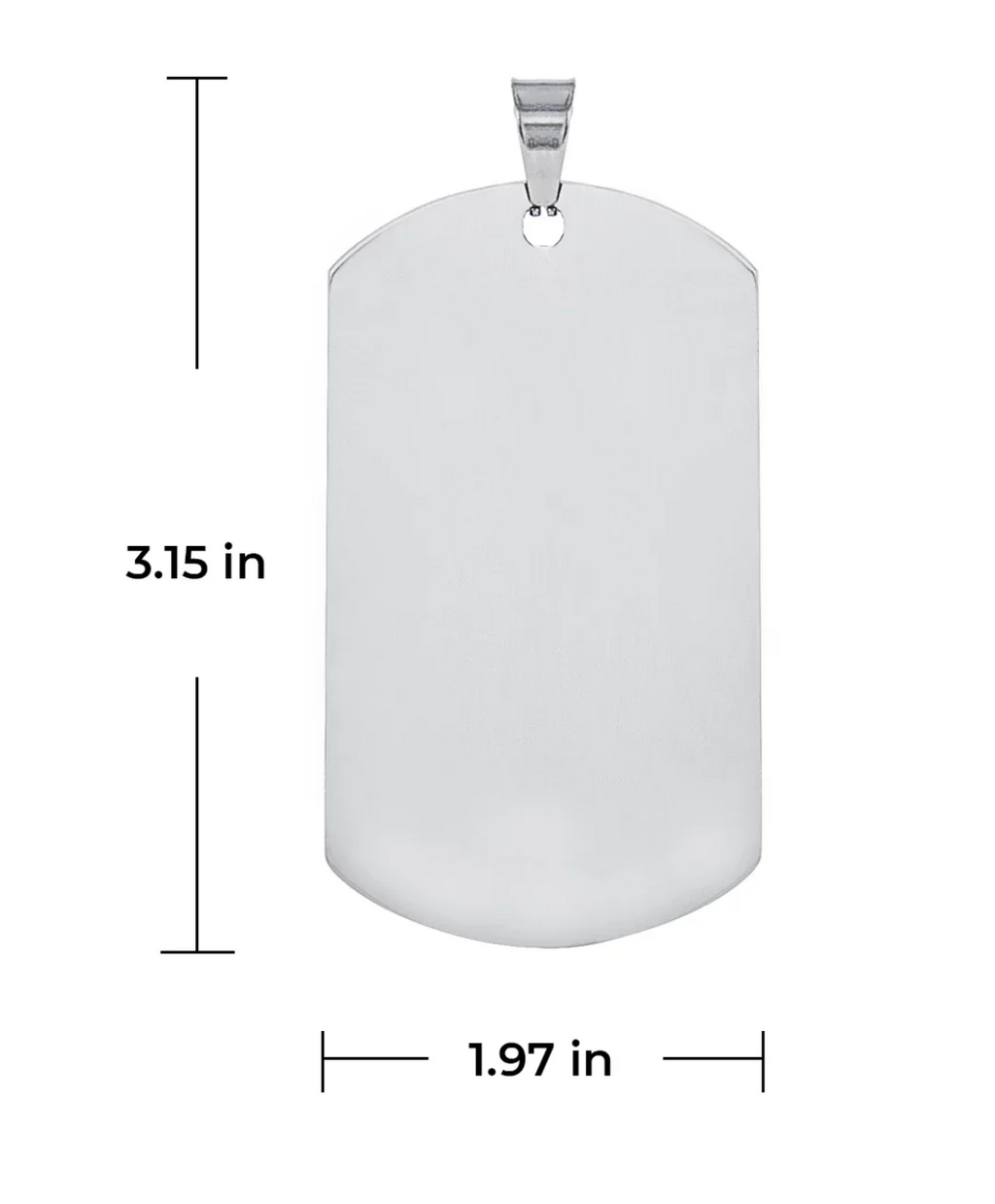 Stainless Steel Military Pendant - Silver Color