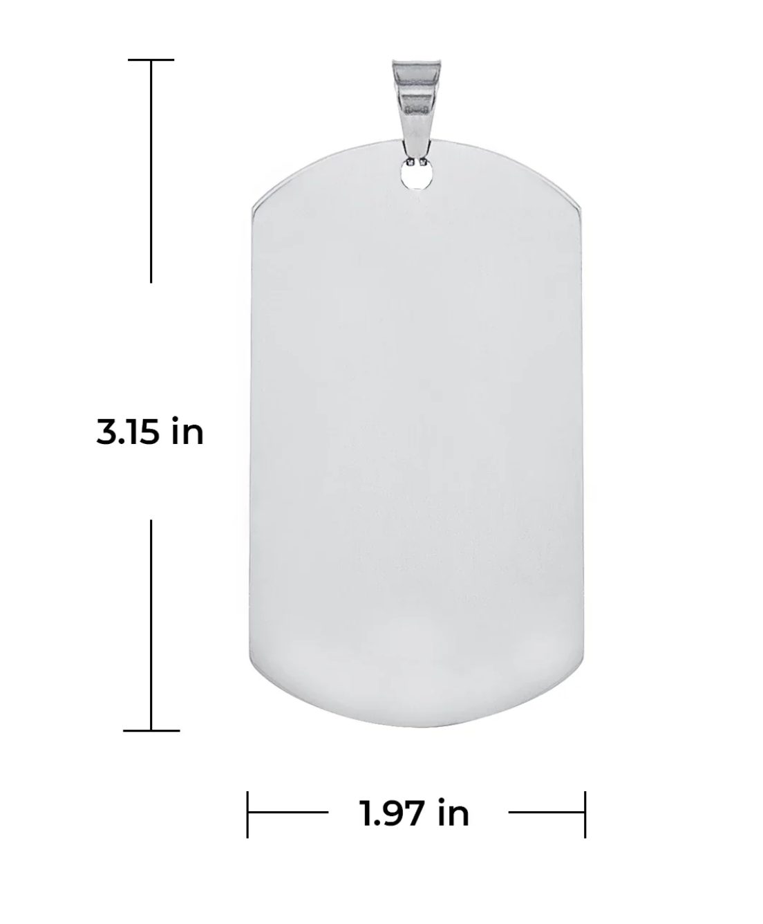 Stainless Steel Military Pendant - Silver Color