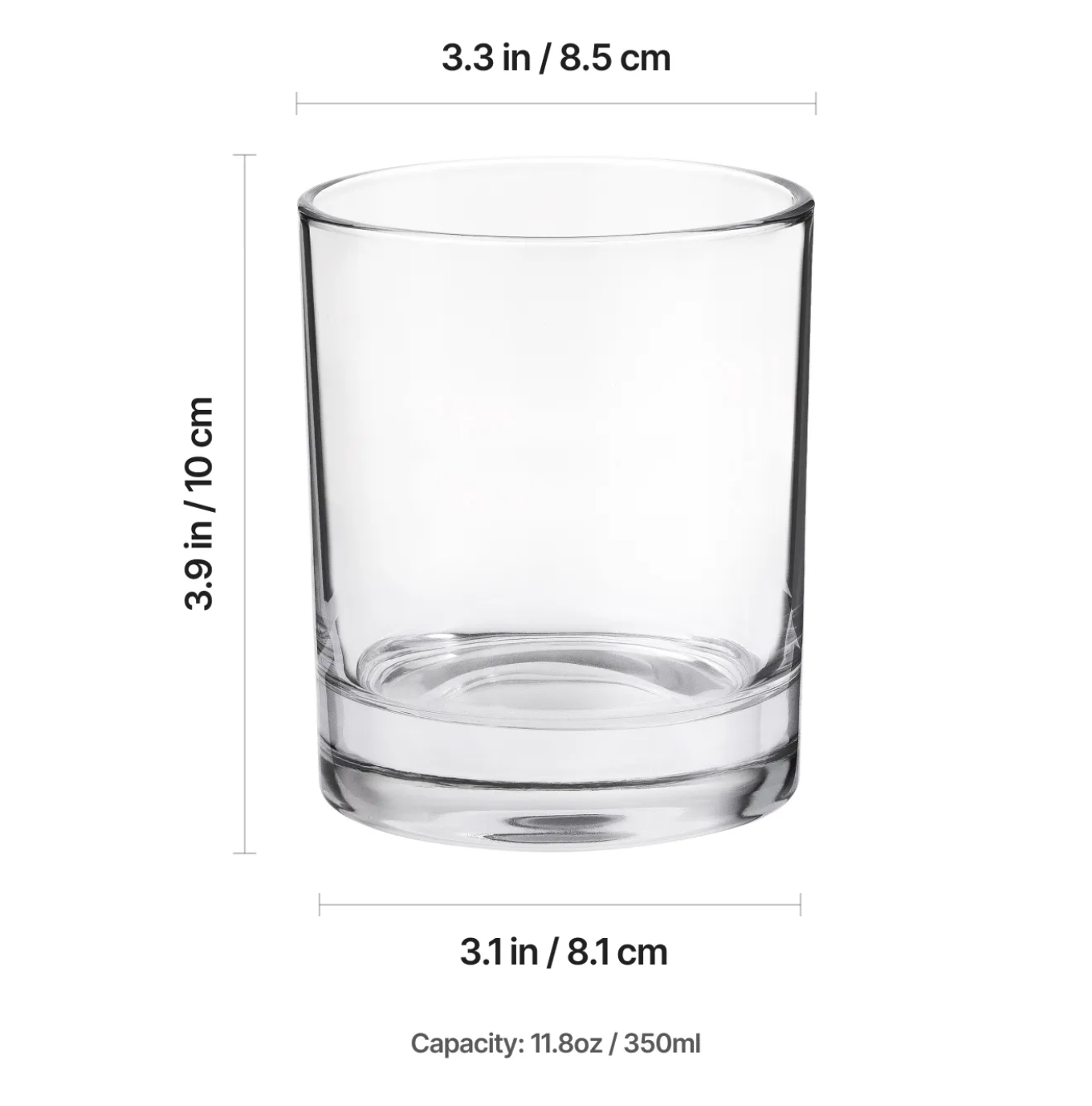 11.9oz Old Fashioned Whiskey Glasses - Custom Engraved (2pcs)