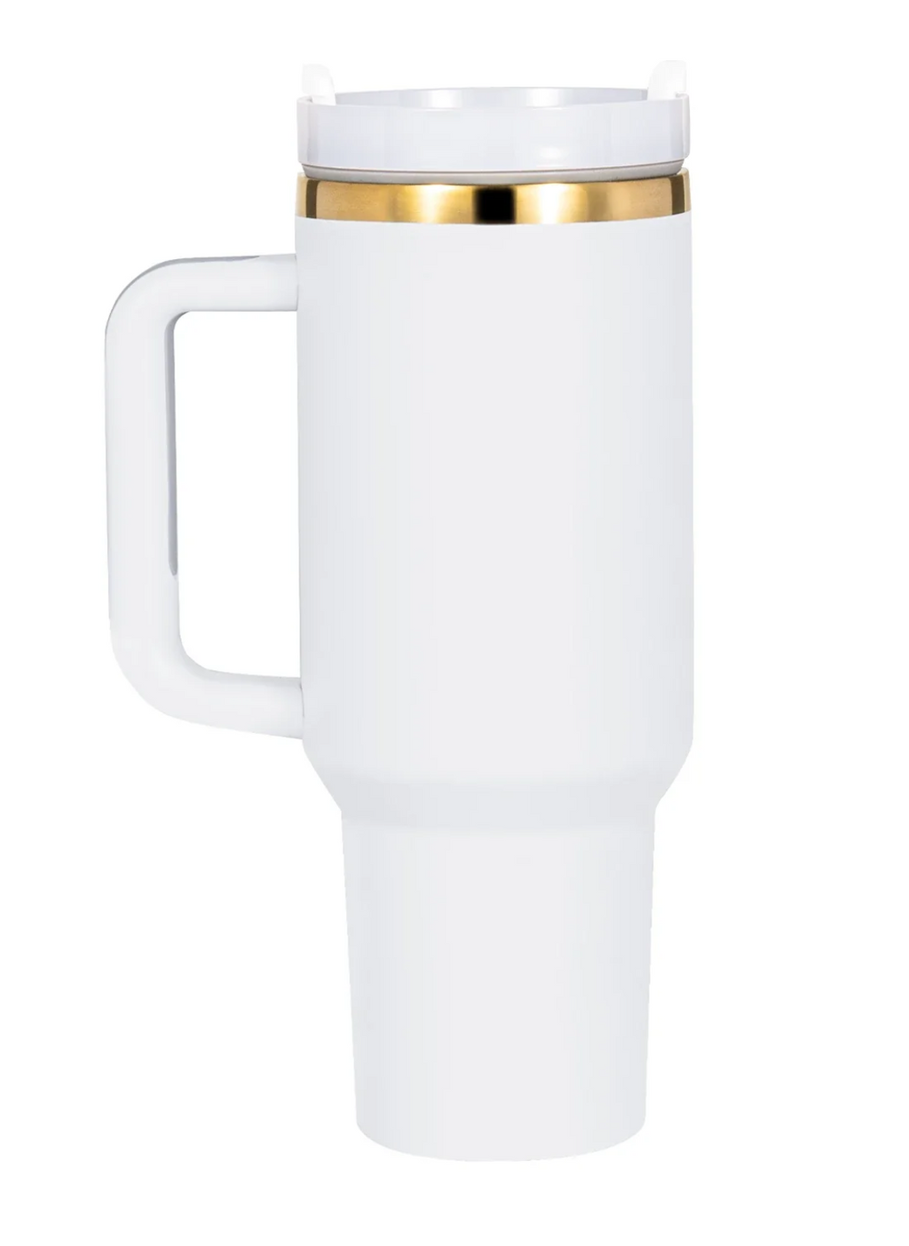 Stainless Steel Tumbler 40oz (White Exterior/Gold Engraving) - Custom Engraved